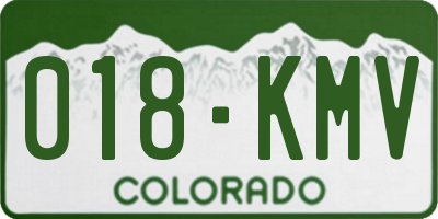 CO license plate 018KMV