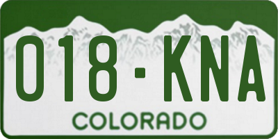 CO license plate 018KNA