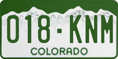 CO license plate 018KNM