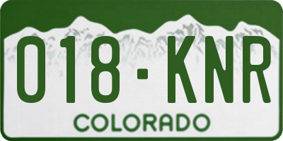 CO license plate 018KNR