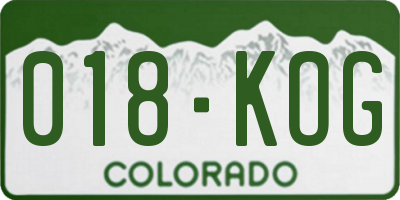 CO license plate 018KOG