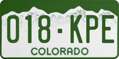 CO license plate 018KPE
