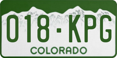 CO license plate 018KPG