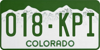 CO license plate 018KPI