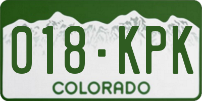 CO license plate 018KPK
