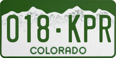 CO license plate 018KPR