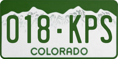 CO license plate 018KPS