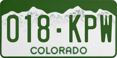 CO license plate 018KPW