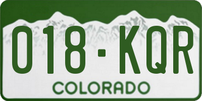 CO license plate 018KQR