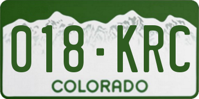 CO license plate 018KRC