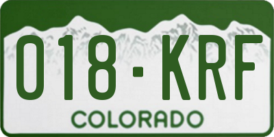 CO license plate 018KRF