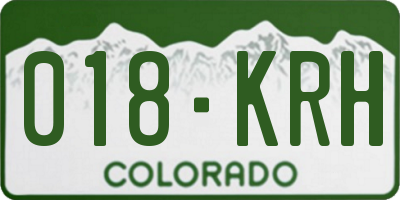CO license plate 018KRH
