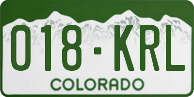 CO license plate 018KRL