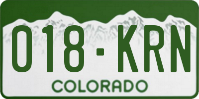 CO license plate 018KRN