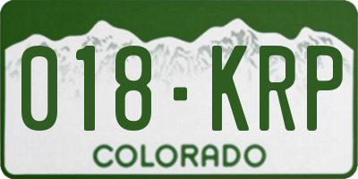 CO license plate 018KRP