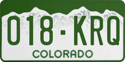 CO license plate 018KRQ
