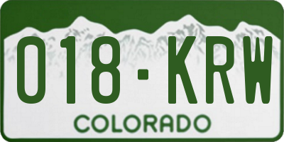 CO license plate 018KRW