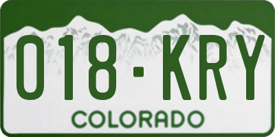 CO license plate 018KRY