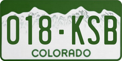 CO license plate 018KSB