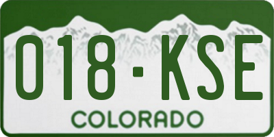 CO license plate 018KSE