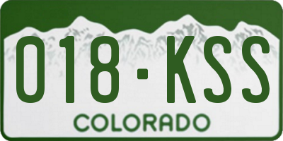 CO license plate 018KSS