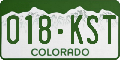CO license plate 018KST