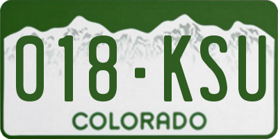 CO license plate 018KSU