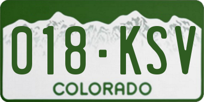 CO license plate 018KSV