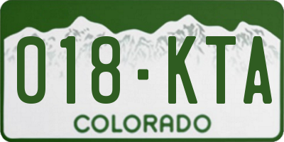 CO license plate 018KTA