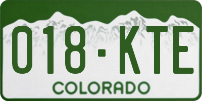 CO license plate 018KTE