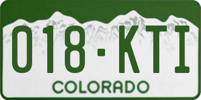 CO license plate 018KTI