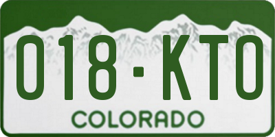 CO license plate 018KTO