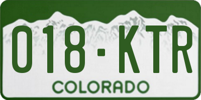 CO license plate 018KTR