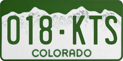 CO license plate 018KTS