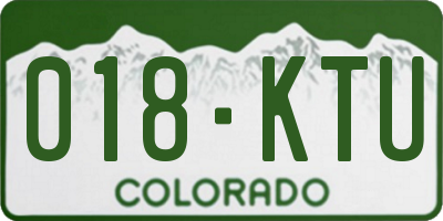 CO license plate 018KTU