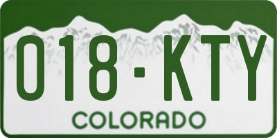 CO license plate 018KTY