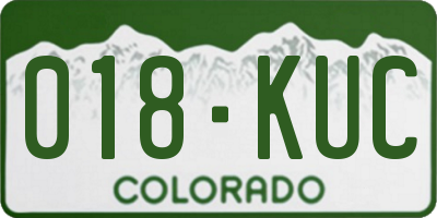 CO license plate 018KUC