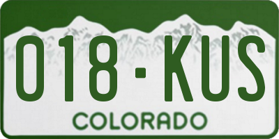 CO license plate 018KUS