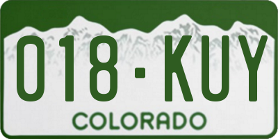 CO license plate 018KUY
