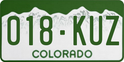 CO license plate 018KUZ