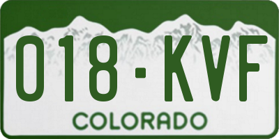 CO license plate 018KVF