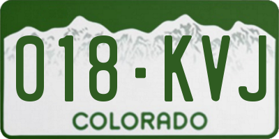 CO license plate 018KVJ