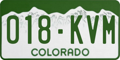 CO license plate 018KVM