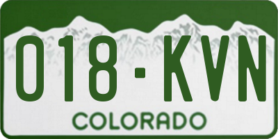 CO license plate 018KVN