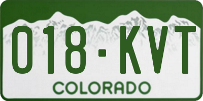 CO license plate 018KVT