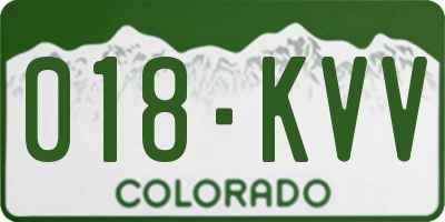 CO license plate 018KVV