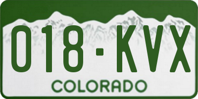 CO license plate 018KVX