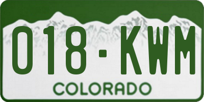 CO license plate 018KWM