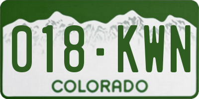 CO license plate 018KWN