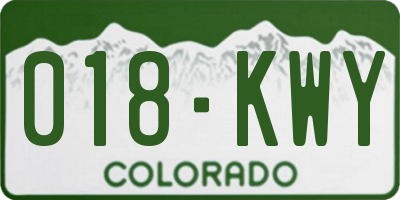 CO license plate 018KWY